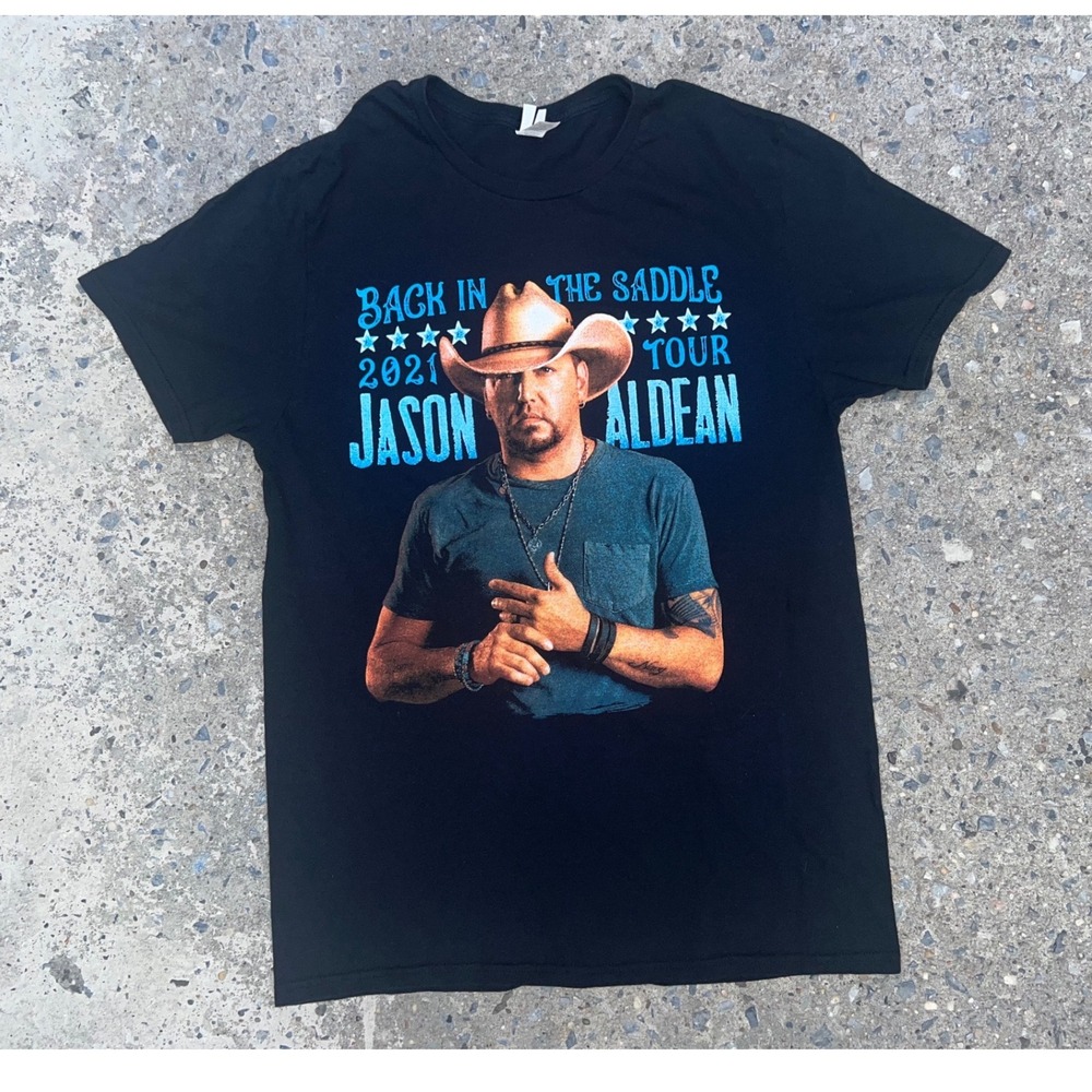 Jason Aldean Back in the Saddle 2021 Tour Shirt Mens M Country